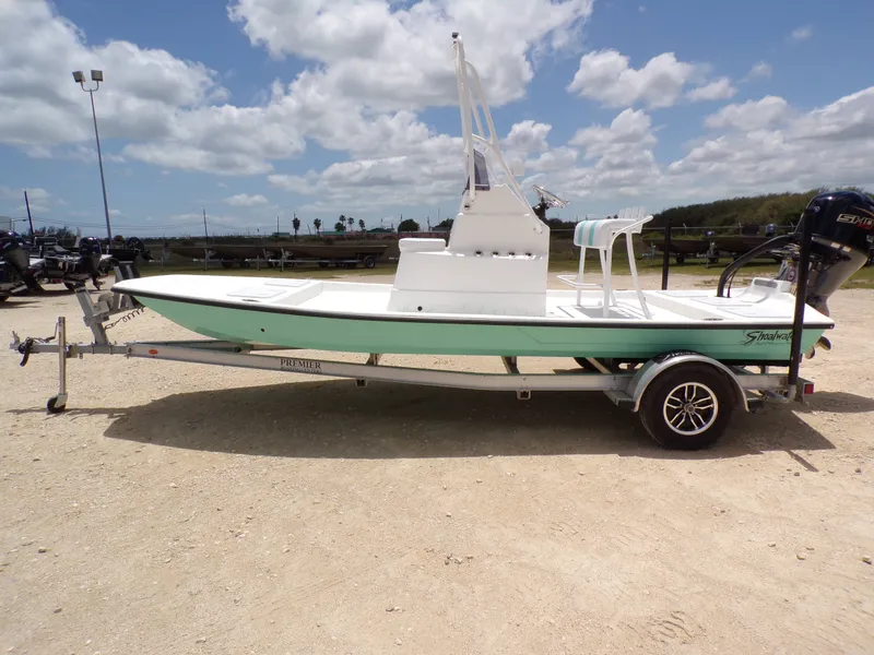 The Image of Shoalwater 19' Catamaran 2026 on trailer, ready for adventure. - 1