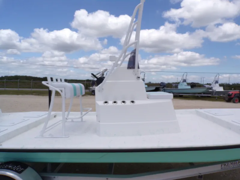 Slide: The Image of Shoalwater 19' Catamaran 2026 on trailer under blue sky. - 27