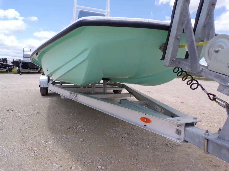 Slide: The Image of Shoalwater 19' Catamaran 2026 on trailer, side view. - 6