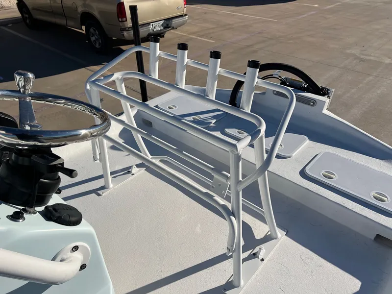Slide: The Image of Interior view of a Shoalwater 19' Catamaran, model year 2026. - 15