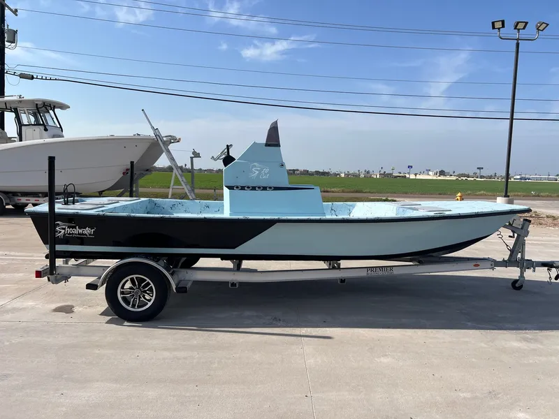 Slide: The Image of 2026 Shoalwater 20' Catamaran on trailer, side view. - 10