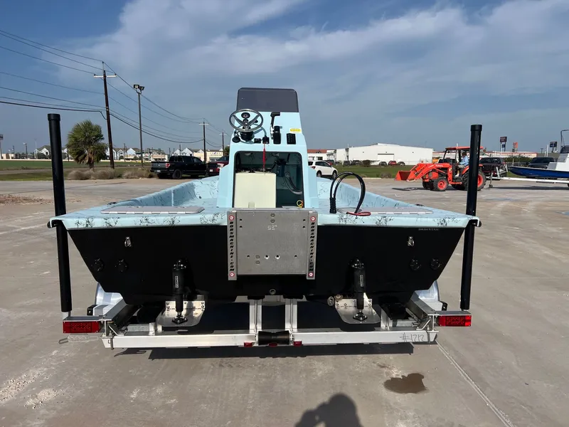 Slide: The Image of 2026 Shoalwater 20' Catamaran on trailer, rear view. - 12