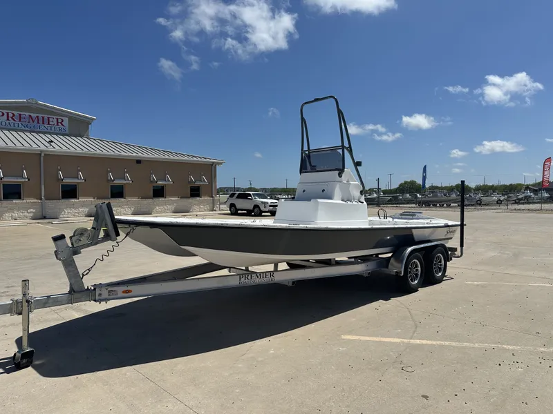 Slide: The Image of 2026 Shoalwater 21' Catamaran on trailer at Premier Boating Center. - 14