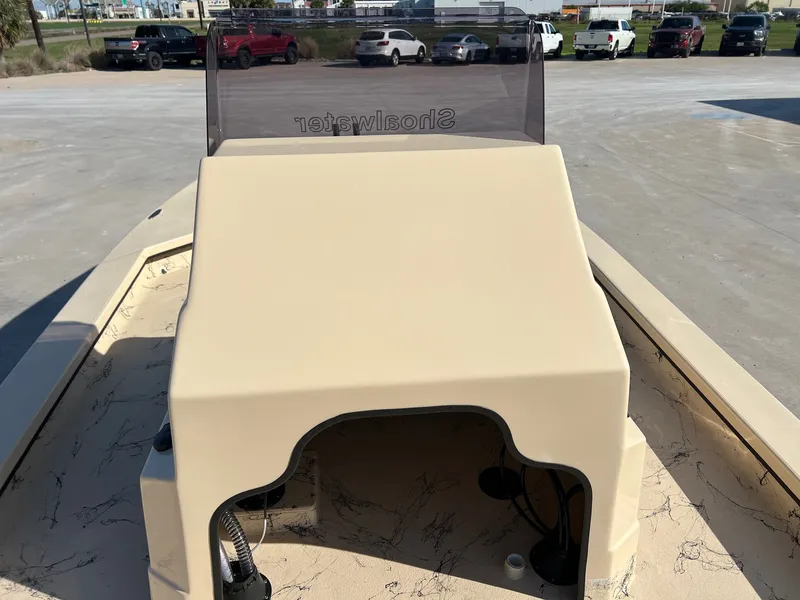 Slide: The Image of 2026 Shoalwater 23' Catamaran on parking lot, front view. - 14