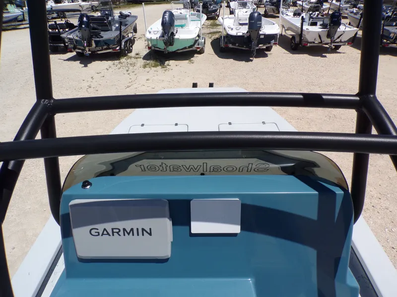 Slide: The Image of Shoalwater 23' Catamaran 2025 with Garmin system, on boat lot. - 24