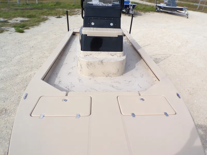 Slide: The Image of 2026 Shoalwater 23' Catamaran with spacious deck and storage compartments. - 3