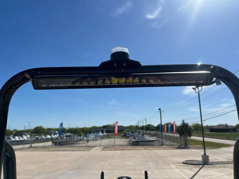 Slide: The Image of Shoalwater 23' Catamaran 2026 with LED light bar outdoors. - 20