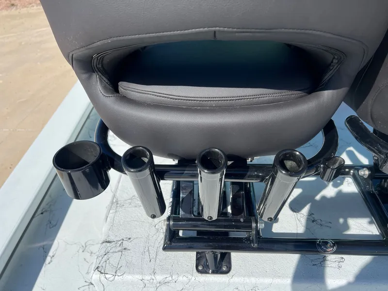 Slide: The Image of Back of Shoalwater 23' Catamaran seat with cup holders, 2026 model. - 29