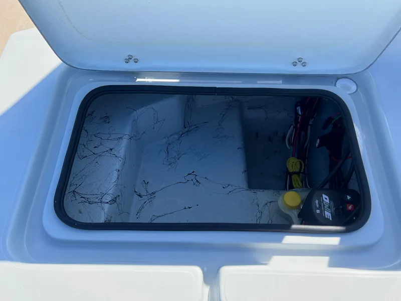 Slide: The Image of Interior view of a Shoalwater 23' Catamaran, model 2026. - 34