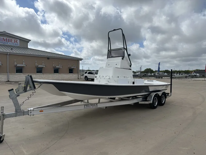 Slide: The Image of 2026 Shoalwater 23' Catamaran on trailer at Premier Boating Centers. - 3