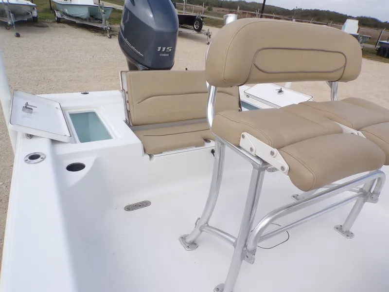 Slide: The Image of 2016 Sportsman 207 Masters with beige seating and Yamaha motor. - 26