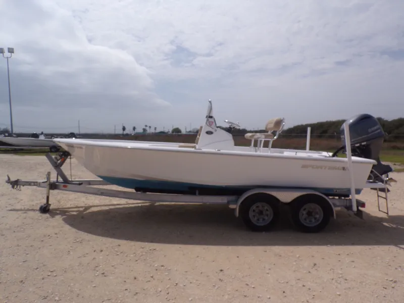 Slide: The Image of 2016 Sportsman 207 Masters boat on trailer, side view. - 3