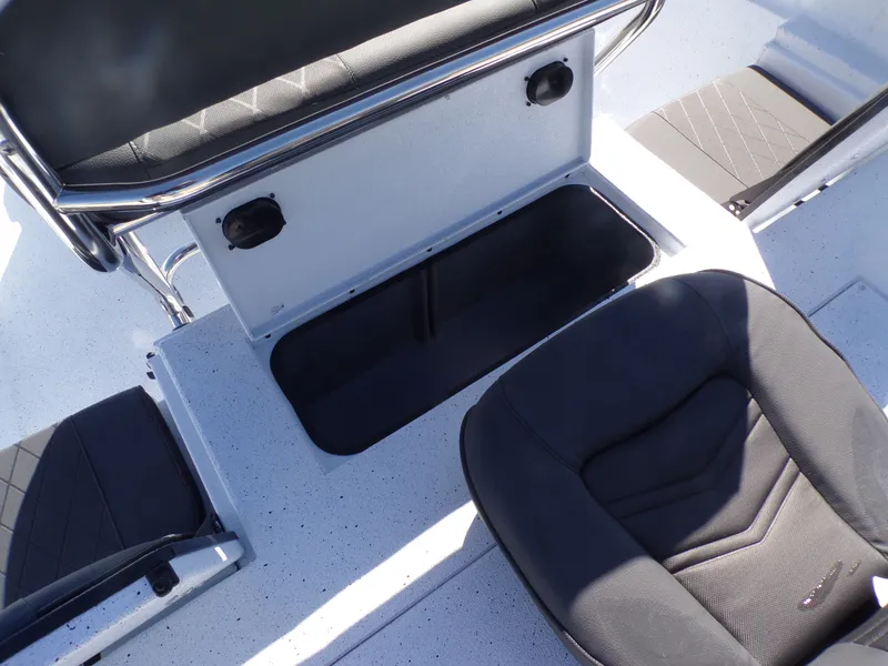 Slide: The Image of Interior of 2026 Xpress H20B Bay with seating and storage. - 18