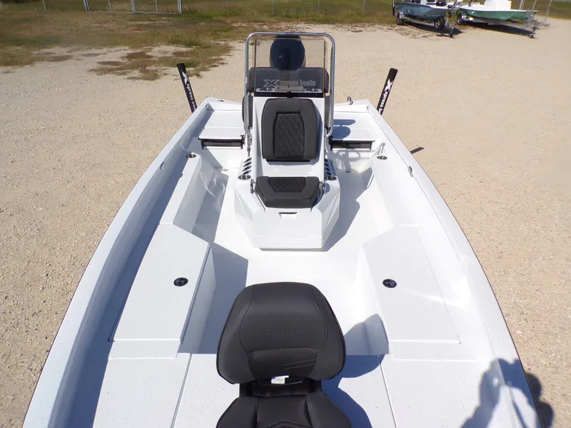 Slide: The Image of 2026 Xpress H22B Bay boat with modern seating and console. - 11