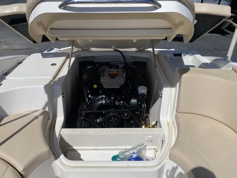 Slide: The Image of Engine compartment of a 2012 Chaparral 226 SSi boat with open deck. - 20