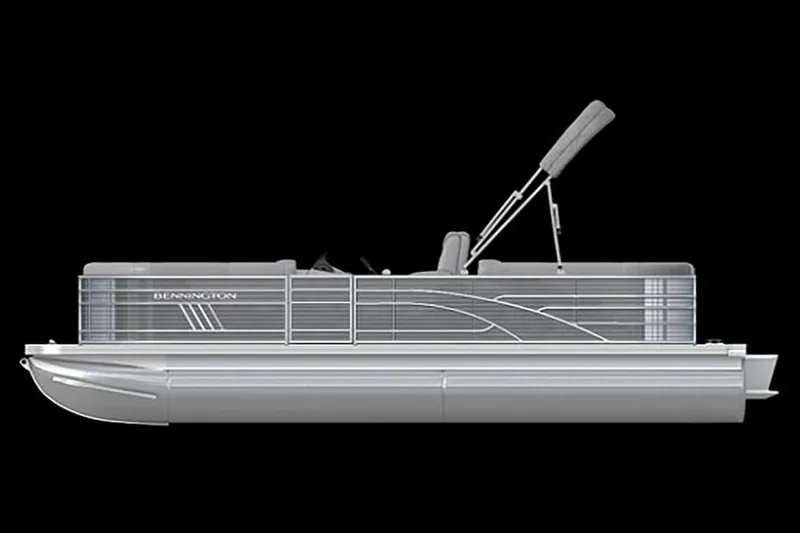 Slide: The Image of Bennington 23 LSR 2022 pontoon boat side view on black background. - 16