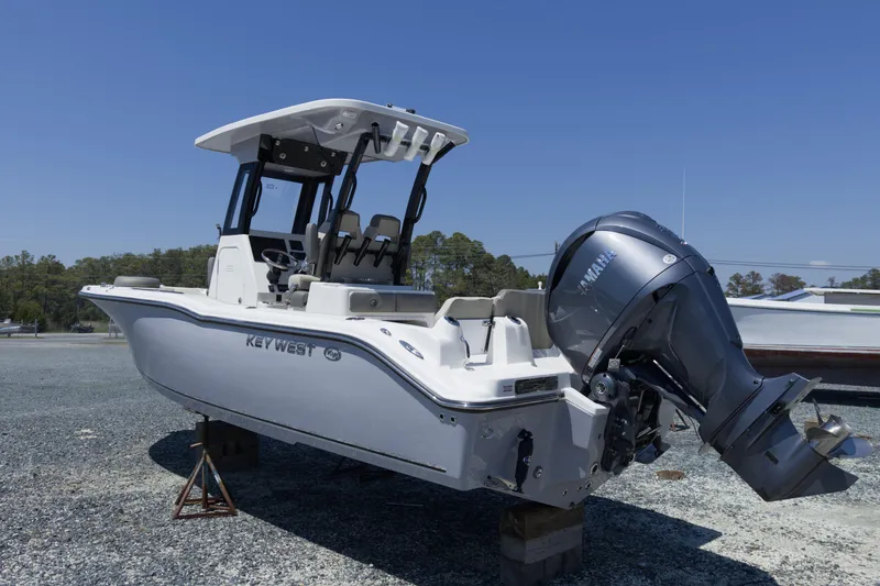 Slide: The Image of 2026 Key West 249 FS boat with Yamaha outboard engine on display. - 4