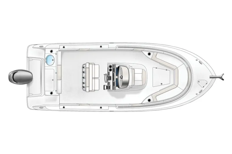 Slide: The Image of Manufacturer Provided Image: 2019 Robalo R242 Center Console boat layout, top view. - 43