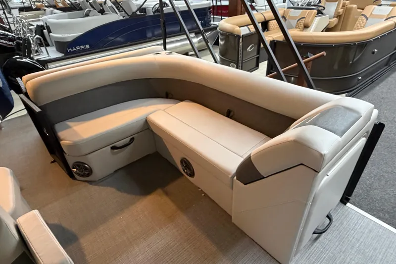 Slide: The Image of Luxurious seating on 2026 Crest Conquest SE 220 Cruise pontoon boat. - 7