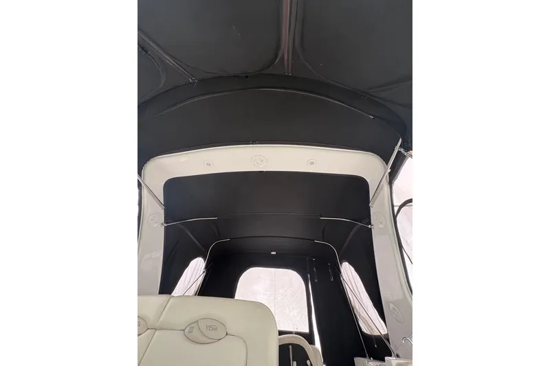 Slide: The Image of Interior view of 1999 Four Winns 328 Vista boat canopy and seating. - 39