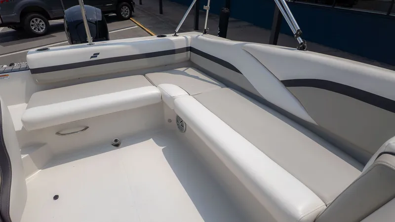 Slide: The Image of Interior of 2023 Starcraft 191SVX boat with gray upholstery. - 5