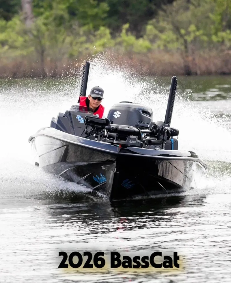 Slide: The Image of 2026 Bass Cat Cougar FTD on water in action. - 13