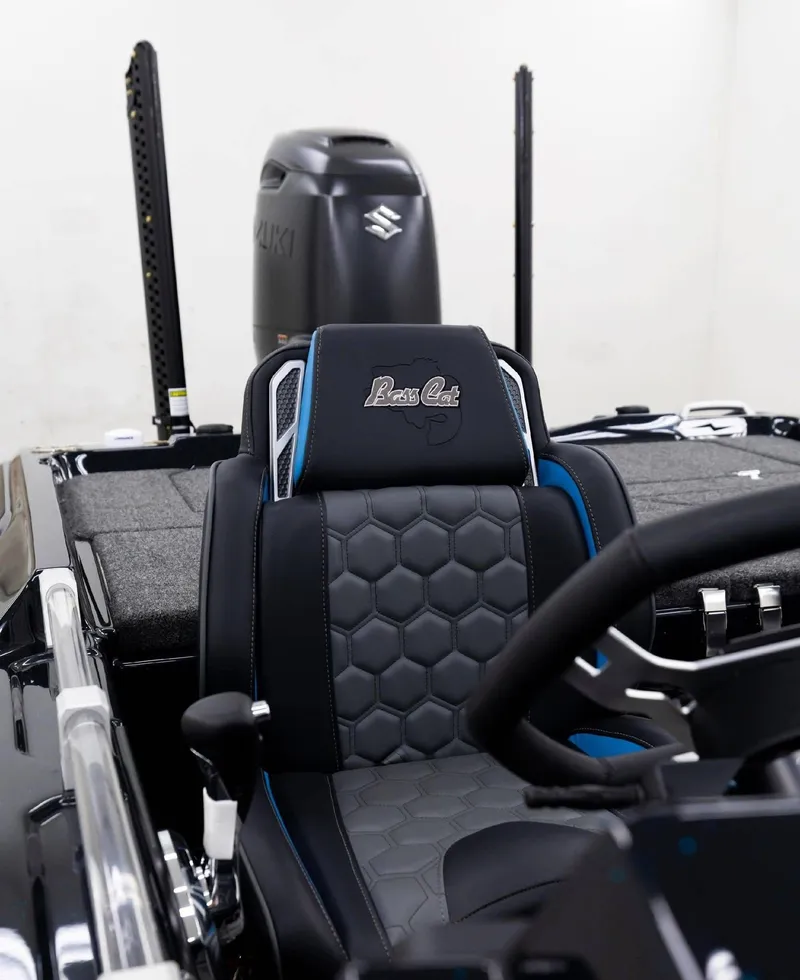 Slide: The Image of Interior of 2026 Bass Cat Cougar FTD with stylish seat design. - 5