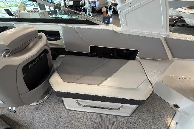 Slide: The Image of Interior seating of 2022 Cobalt R6 Surf boat, featuring modern design and comfort. - 14