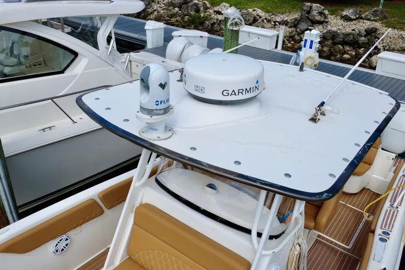 Slide: The Image of 2011 Deep Impact 36 Open boat with Garmin and FLIR equipment on deck. - 15