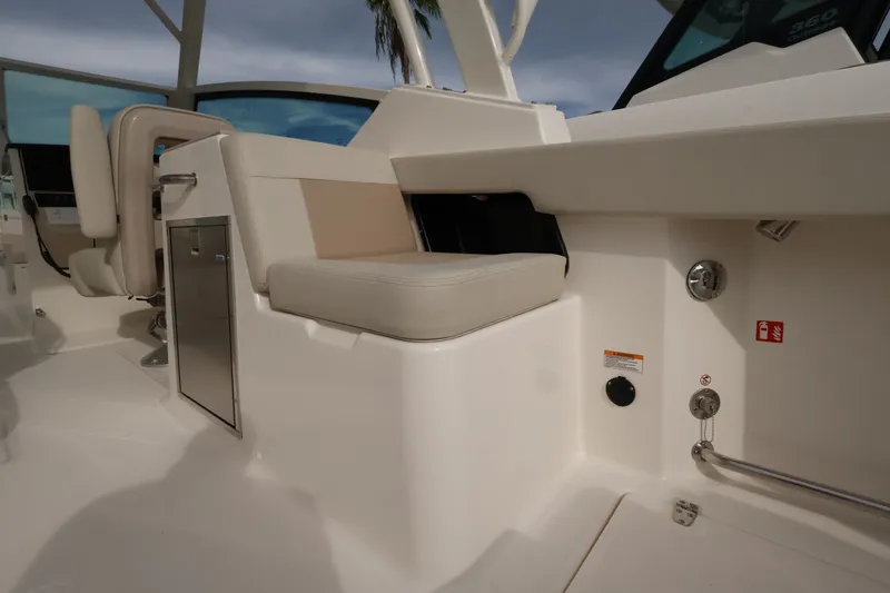 Slide: The Image of The 2027 Boston Whaler 280 Vantage features a sleek, modern interior with comfortable seating. - 12
