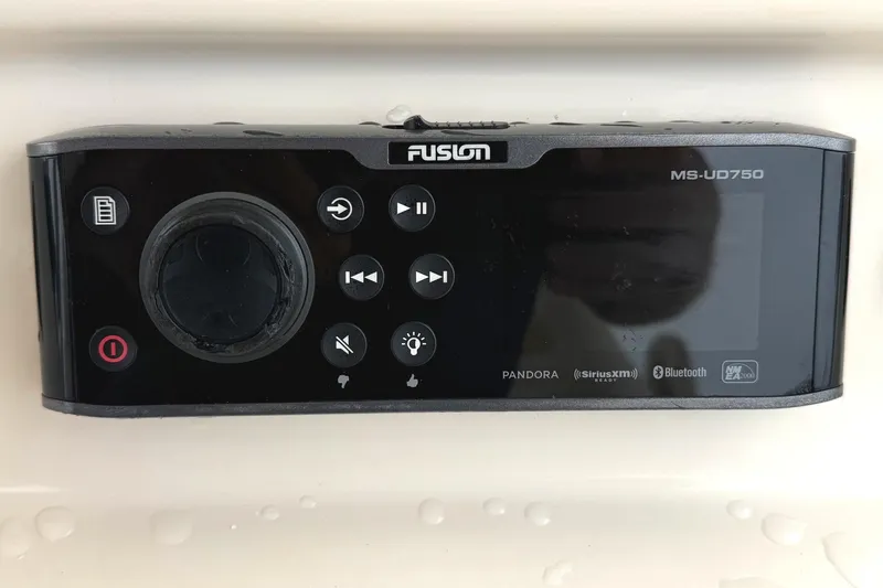 Slide: The Image of Fusion MS-UD750 marine stereo on a 2018 Grady-White Canyon 306 boat. - 21