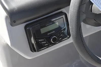Slide: The Image of Dashboard of 2025 Lowe LS 170 boat featuring a marine stereo system. - 26