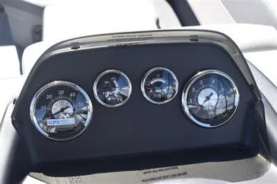 Slide: The Image of Dashboard of 2025 Lowe LS 170 boat with gauges and controls. - 27