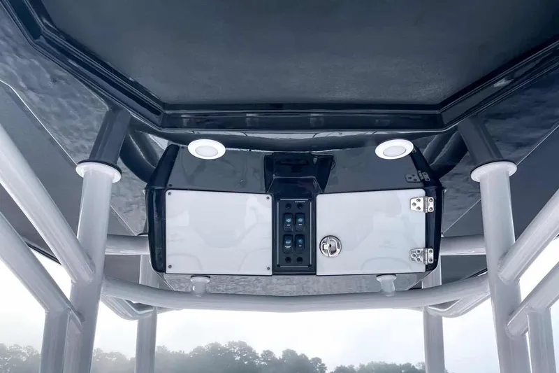 Slide: The Image of Interior view of 2026 Stingray 236 CC boat console. - 12