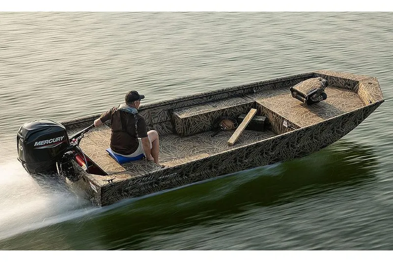 Slide: The Image of Manufacturer Provided Image: 2025 Lowe Roughneck 1860 boat speeding on water with Mercury outboard motor. - 18