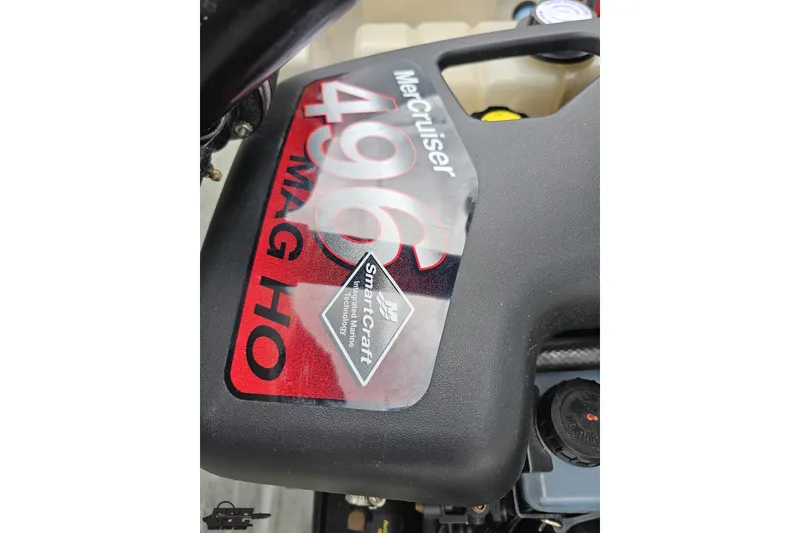 Slide: The Image of MerCruiser 496 MAG HO engine in a 2004 Baja 275 boat. - 94