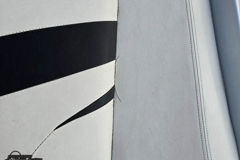 Slide: The Image of Close-up of 2004 Baja 275 boat upholstery with black and white design. - 98