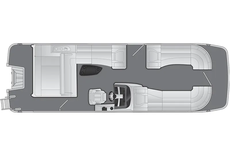The Image of Manufacturer Provided Image: Top view layout of 2026 Bennington 25 RX Swingback pontoon boat. - 0