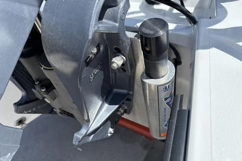 Slide: The Image of Close-up of 2022 East Cape Vantage boat engine components. - 10
