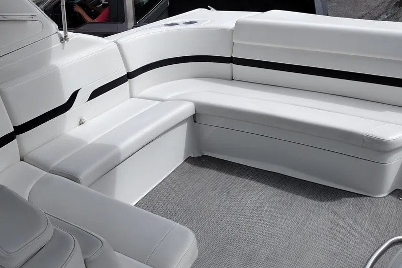 Slide: The Image of Luxurious white seating on a 2005 Formula 330 Sun Sport boat. - 19