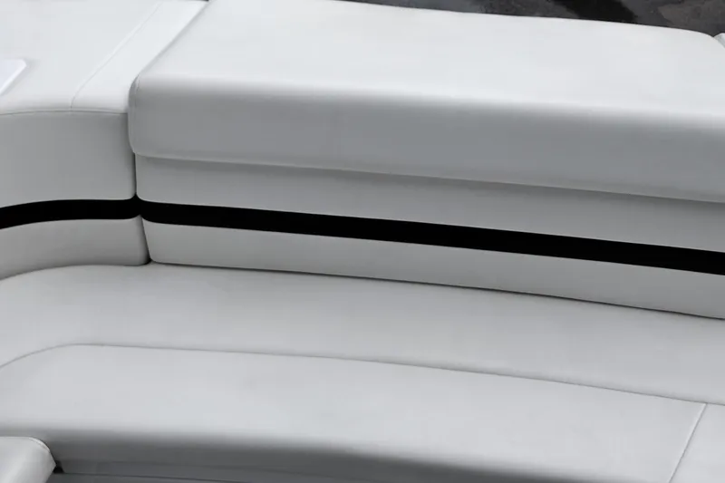 Slide: The Image of White leather seating on a 2005 Formula 330 Sun Sport boat. - 49