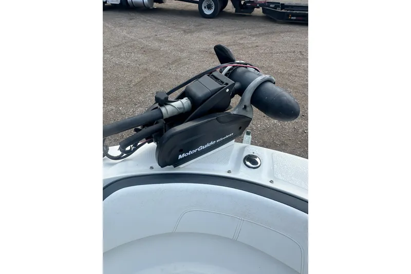 Slide: The Image of 2017 Sea Ray SPX 190 Outboard with MotorGuide trolling motor on deck. - 26