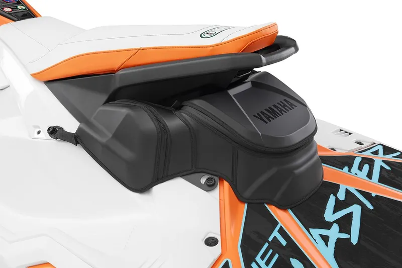 Slide: The Image of Manufacturer Provided Image: 2026 Yamaha WaveRunner JetBlaster LTD, featuring sleek design and vibrant orange accents. - 18