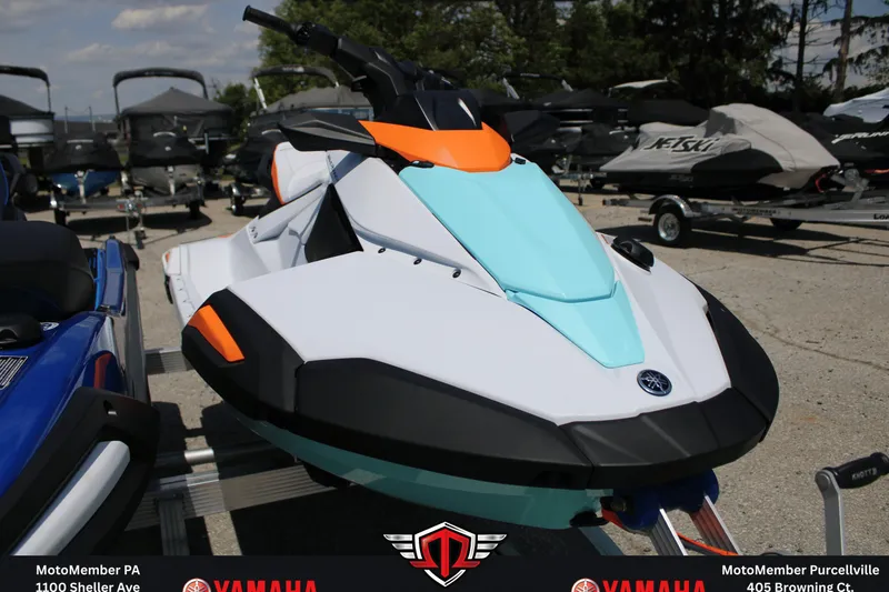 Slide: The Image of 2026 Yamaha WaveRunner JetBlaster LTD in vibrant colors on display outdoors. - 3