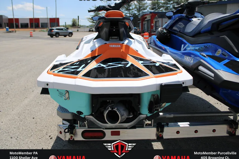 Slide: The Image of 2026 Yamaha WaveRunner JetBlaster LTD on trailer, showcasing sleek design and vibrant colors. - 6