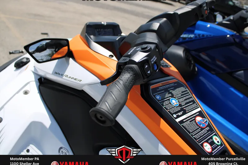 Slide: The Image of 2026 Yamaha WaveRunner JetBlaster LTD with orange accents and detailed control panel. - 8