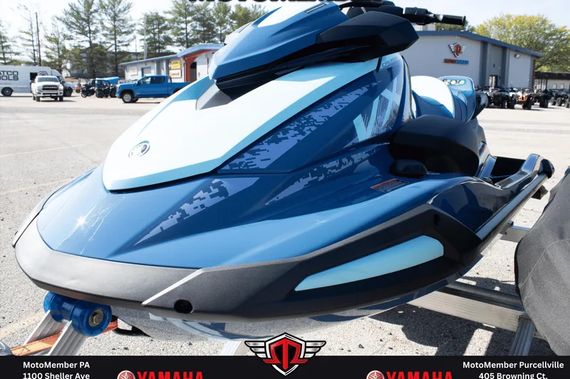 Slide: The Image of 2026 Yamaha WaveRunner VX Cruiser in blue, displayed outdoors at a dealership. - 3