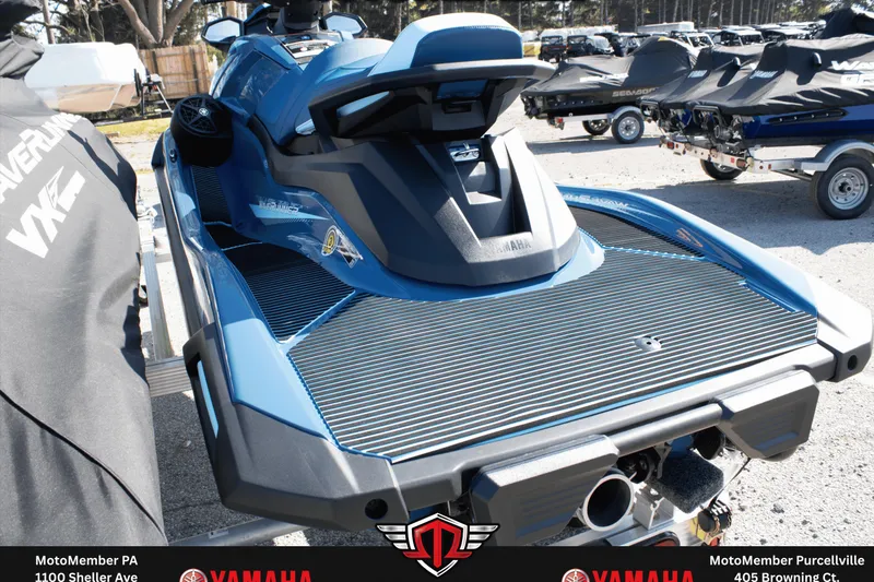 Slide: The Image of 2026 Yamaha WaveRunner VX Cruiser in blue, displayed outdoors on a sunny day. - 4