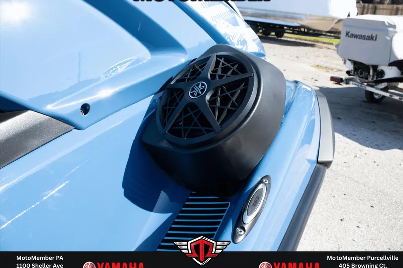 Slide: The Image of 2026 Yamaha WaveRunner VX Cruiser with speaker system, showcased in a sunny outdoor setting. - 9