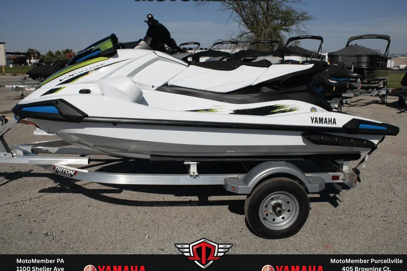 The Image of 2026 Yamaha WaveRunner VX Deluxe on trailer, displayed outdoors. - 0